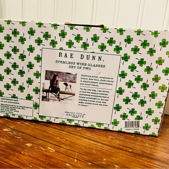 Rae Dunn Stemless Wine Glasses His/Hers St Patty’s Day - Picture 3 of 3